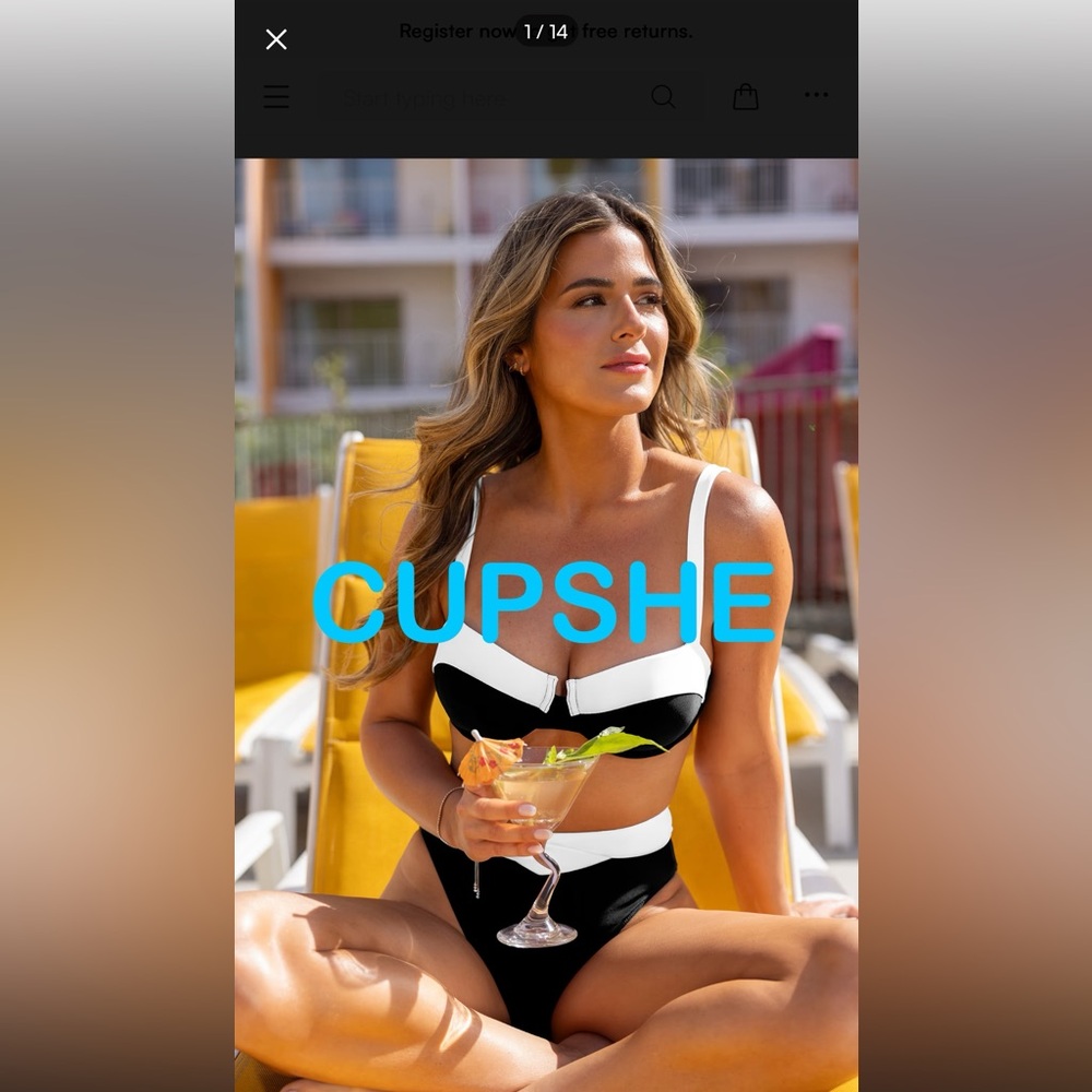 #11 Cupshe Monochrome Bikini Set